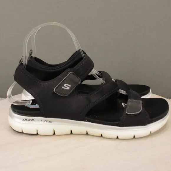 Skechers Sandals Womens 8 Black Arch Fit Adjustable Straps Comfort - Picture 1 of 9